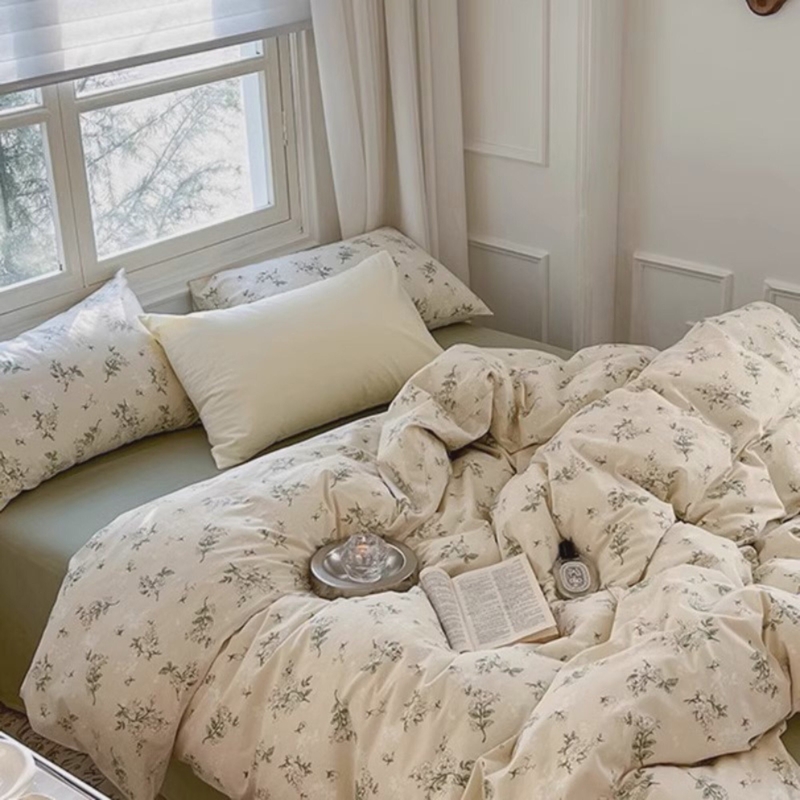 Cozy French Floral Cotton Duvet Cover Set