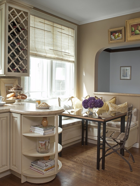 Cozy Kitchen Corner Banquette with Elegant Storage