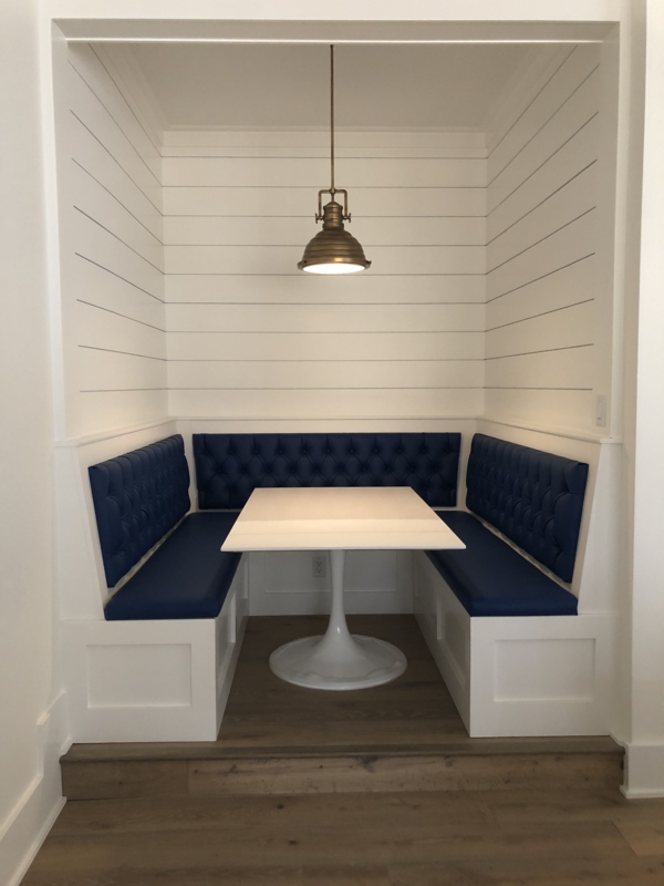 Cozy Navy Blue Tufted Dining Booth Set