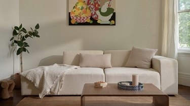 Cozy Neutral Modern Sofa with Minimalist Decor