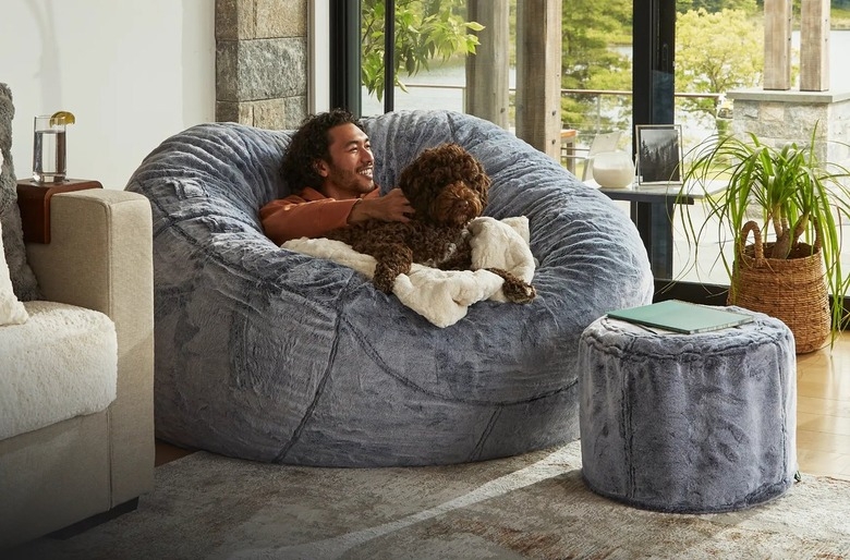 Cozy Plush Bean Bag Chair with Matching Ottoman