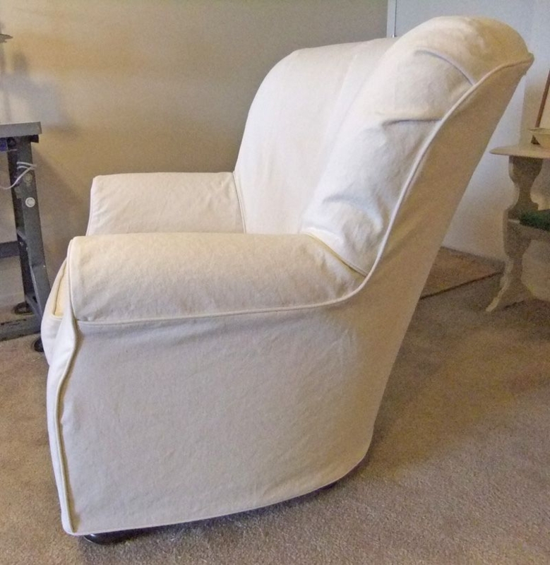 Cream Oversized Barrel Chair with Slipcover