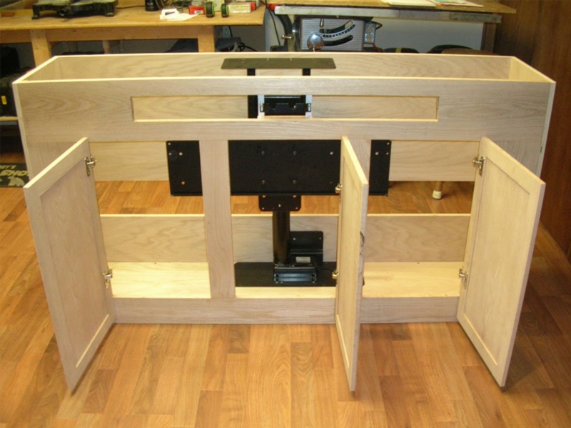 Custom Built-In TV Cabinet with Concealed Screen