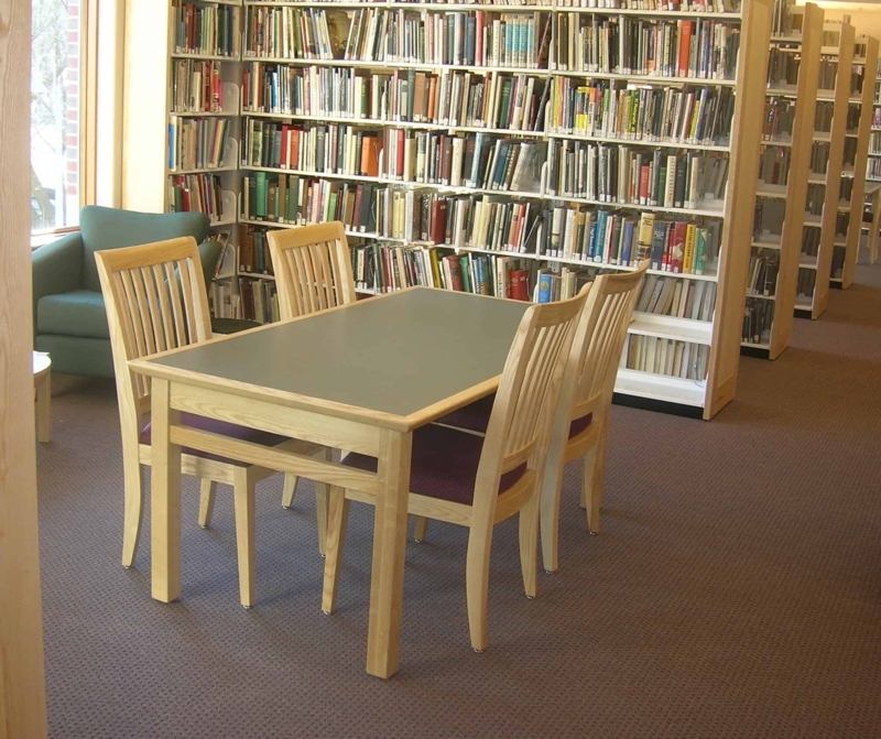 Custom Hardwood Library Chairs with Study Table
