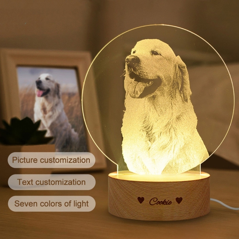 Customizable Dog Night Light with Seven Color Options