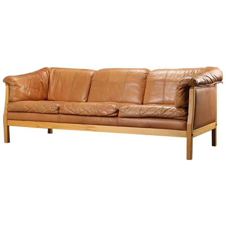 Danish Modern Caramel Leather Sofa at 1stDibs | caramel coloured ...