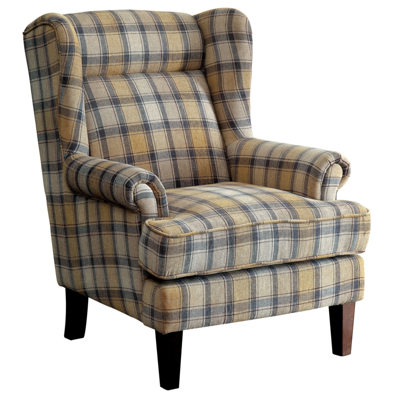 Darby Home Co Plaid Print Wingback Accent Chair