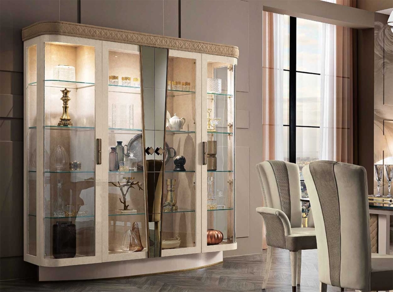 Diamond Modern Luxury Glass China Cabinet