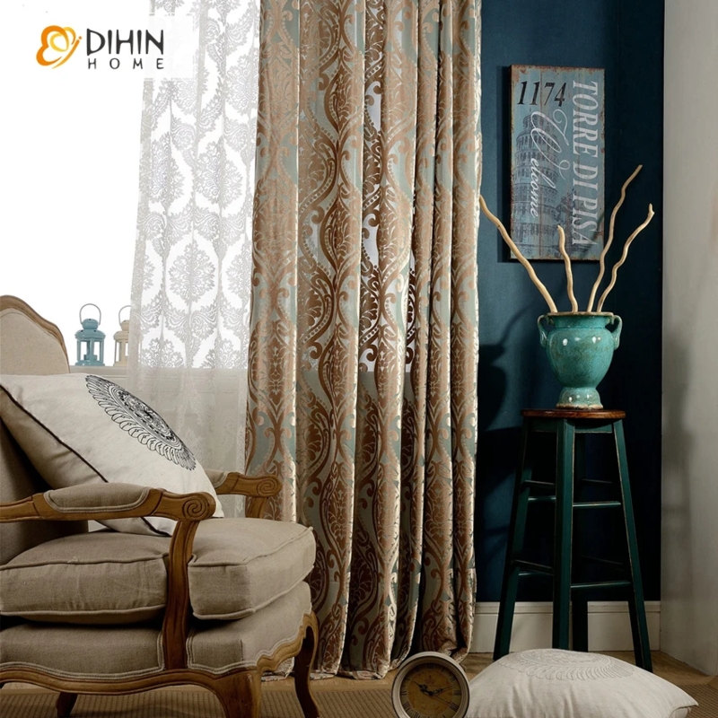 DIHIN 1PC Luxury European Luxury Curtains for Living Room Bedroom ...