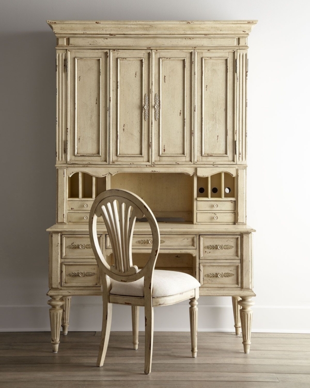 Distressed Vintage Secretary Desk with Hutch