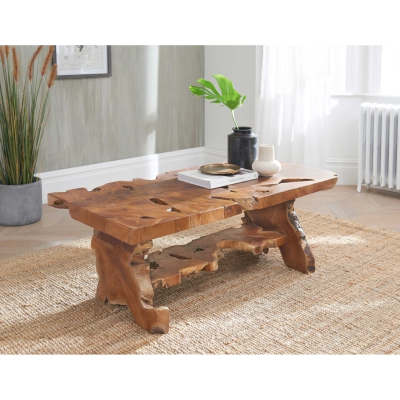Driftwood Teak Root Rectangular Rustic Coffee Table
