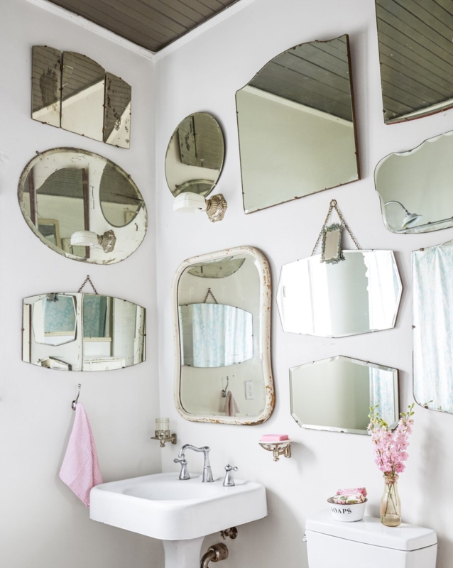 Eclectic Vintage Bathroom Wall Mirror Gallery