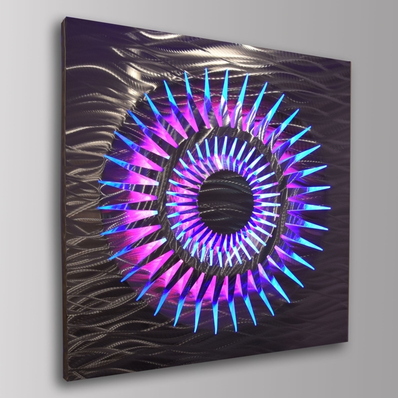 Eclipse LED Geometric Metal Wall Art Decor
