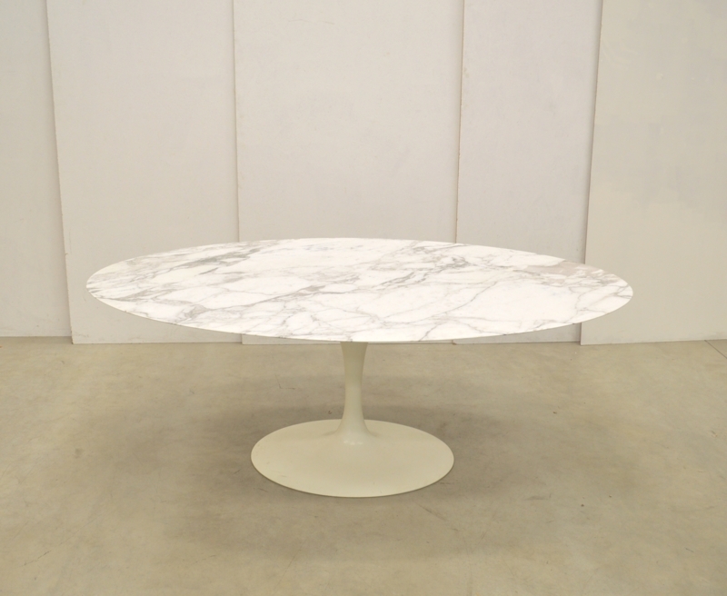 Eero Saarinen Oval White Marble Dining Table
