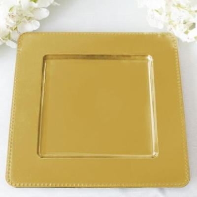 Elegant 13-inch Gold Square Charger Plates Set