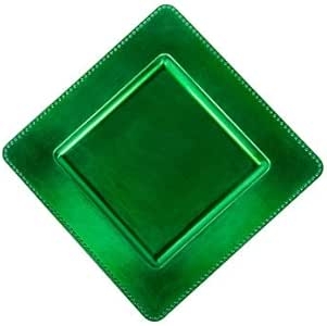 Elegant 13-Inch Valley Green Square Charger Plates Set