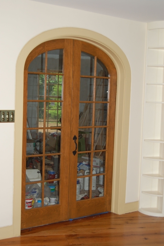 Elegant Arch French Doors with Wood Frame
