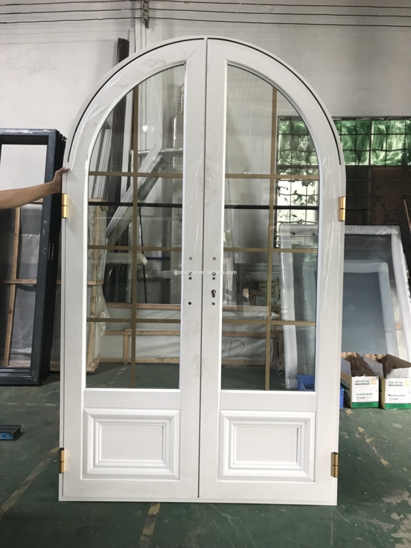 Elegant Arched French Doors with Glass Panels
