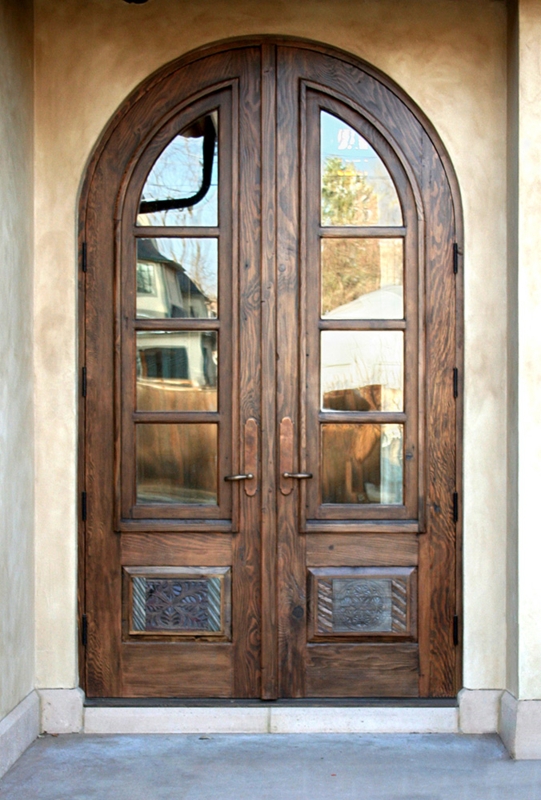 Elegant Arched Wooden French Exterior Doors