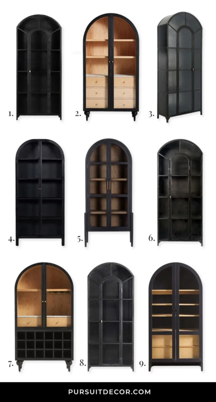 Elegant Black Arch Bar Cabinets with Storage Options