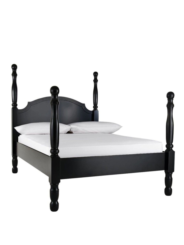 Elegant Black Queen Four Poster Bed Frame