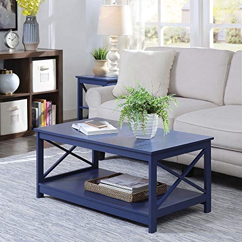 Elegant Blue Coffee Table in Modern Living Room
