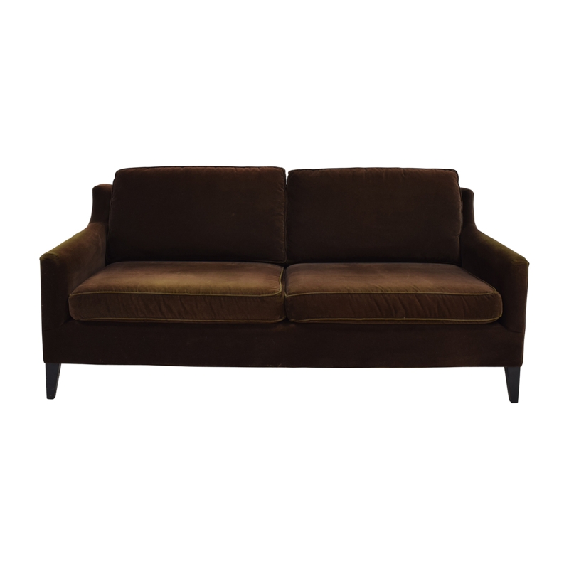 Elegant Brown Velvet Sofa for Living Room