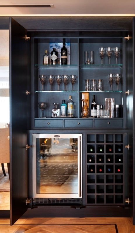 Elegant Built-In Bar Cabinet with Wine Storage