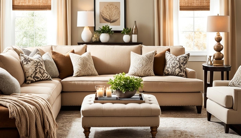 Elegant Camel Couch Living Room Design Ideas
