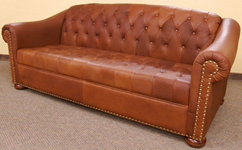 Elegant Camel Leather Chesterfield Sofa Classic Design
