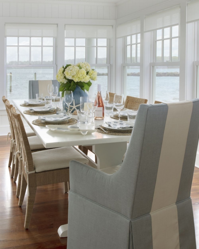 Elegant Coastal Dining Room with Ocean Views