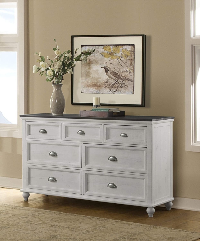 Elegant Coastal Style White Wooden Dresser