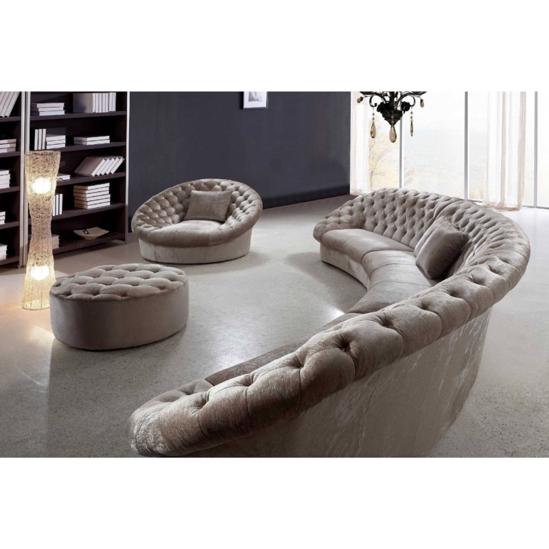 Elegant Contemporary Curved Tufted Sofas