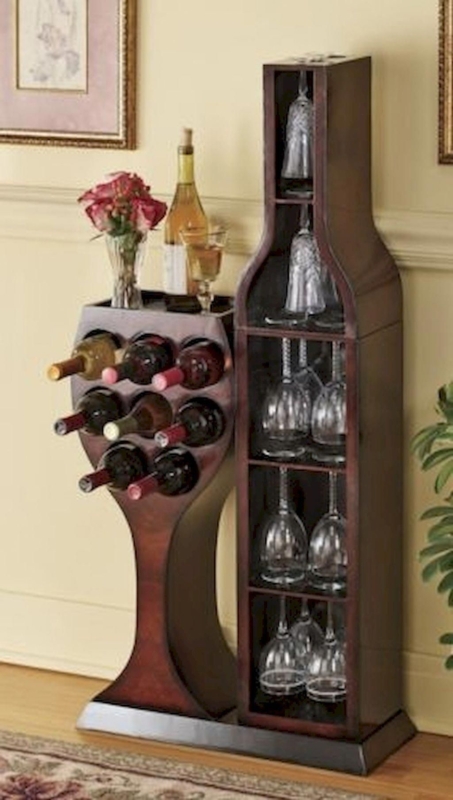 Elegant Corner Wine Glass and Bottle Rack