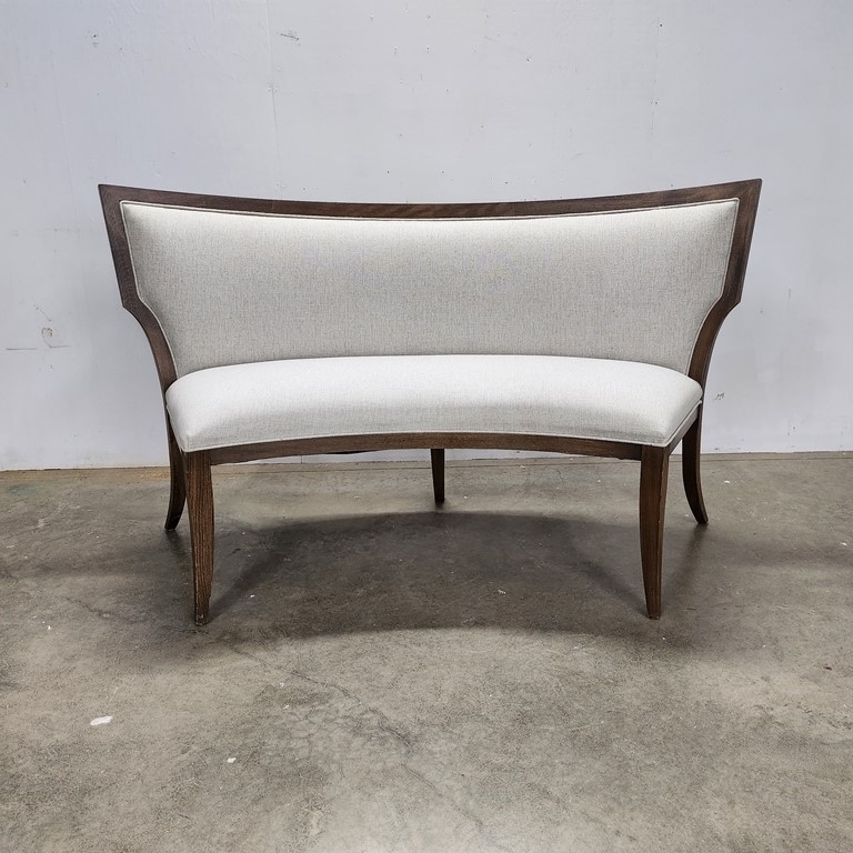 Elegant Curved Back Upholstered Dining Bench
