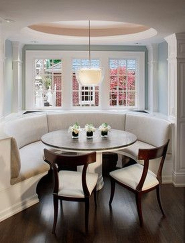 Elegant Curved Banquette Dining Room Seating Ideas