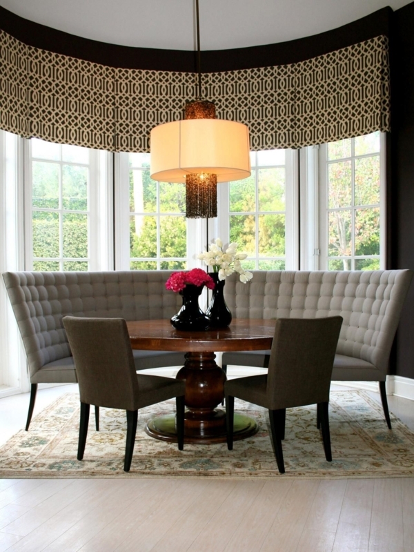 Elegant Curved Banquette Seating for Dining Room