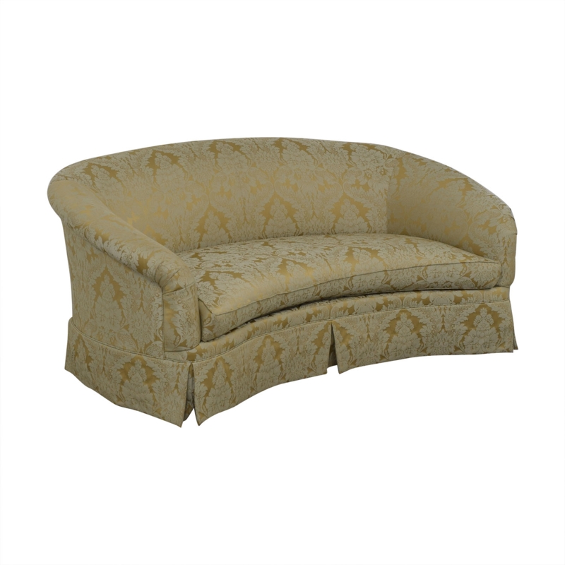 Elegant Curved Gold Patterned Sofa