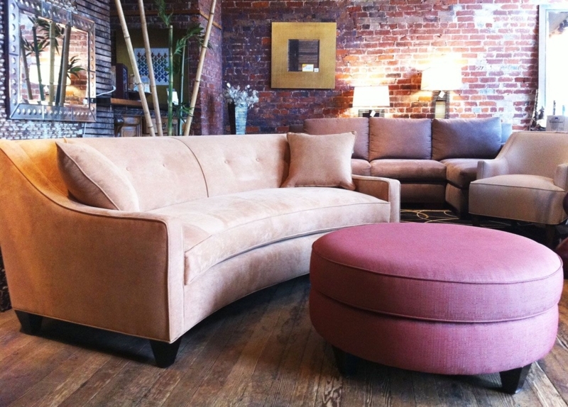 Elegant Curved Sofas and Ottomans for Small Spaces