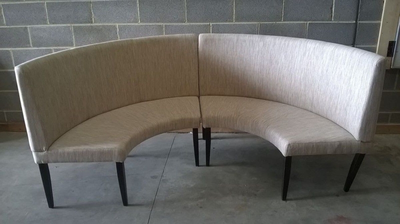 Elegant Curved Upholstered Dining Bench for Round Table