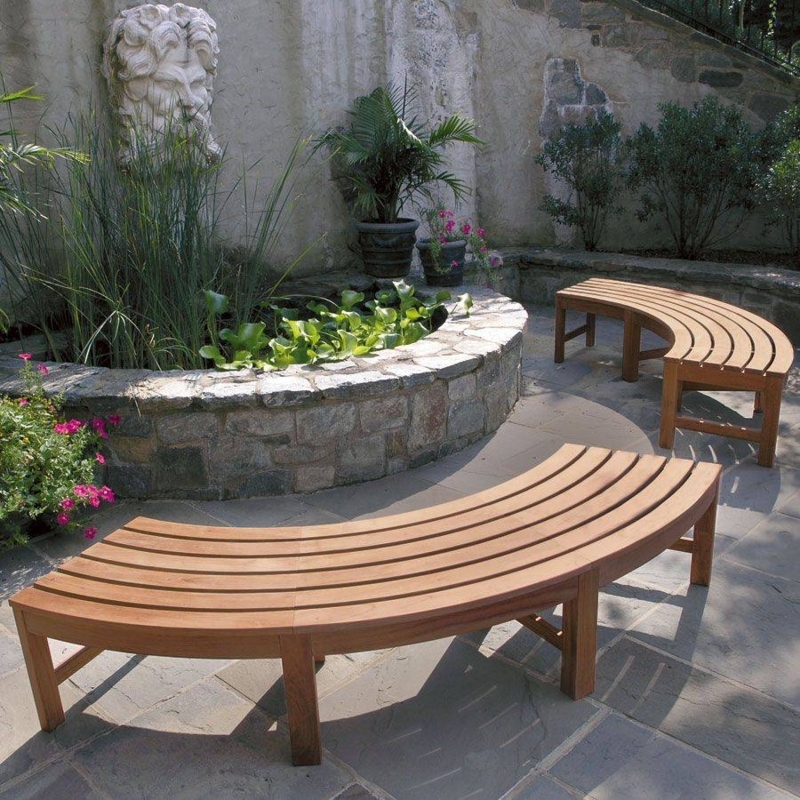 Elegant Curved Wooden Garden Benches