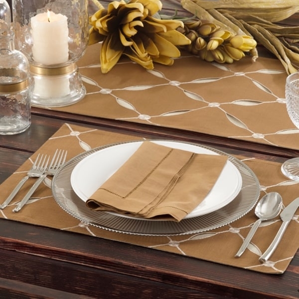 Elegant Embroidered Table Runner and Placemats Set
