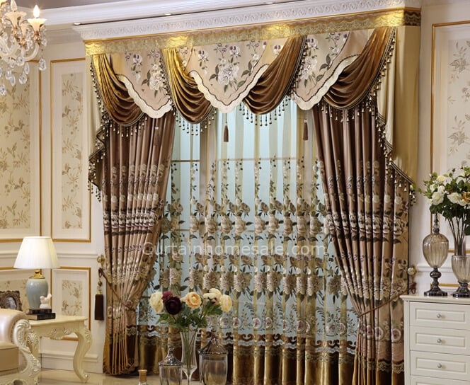 Elegant Floral Patterned Curtains for Luxurious Living Rooms