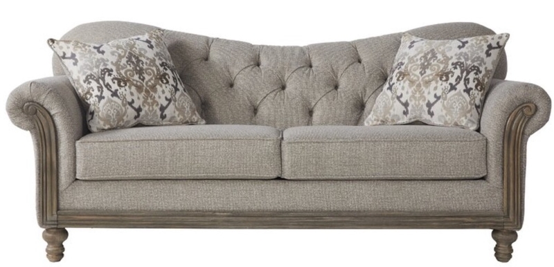 Elegant French Country Sofa with Patterned Pillows