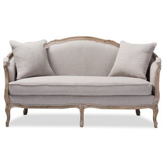 Elegant French Country Style Linen Sofa