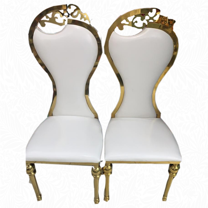 Elegant Gold Frame King and Queen Chairs