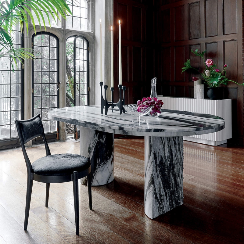 Elegant Julius 72" Oval Marble Dining Table Design
