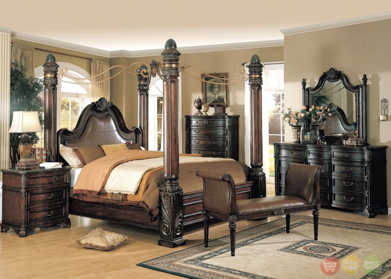 Elegant King Size Four Poster Bedroom Set