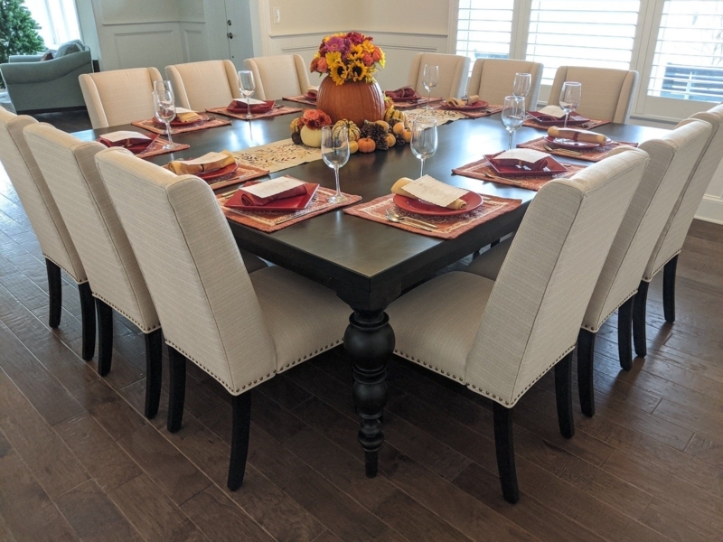 Elegant Large Square 12-Seater Dining Table