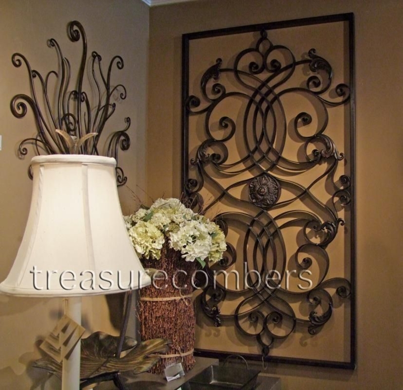 Elegant Large Wrought Iron Wall Art for Living Room